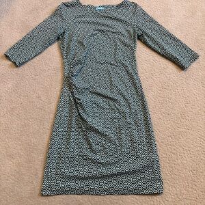 J. Mclaughlin Geometric Print Dress Sage Green & Black Catalina Cloth